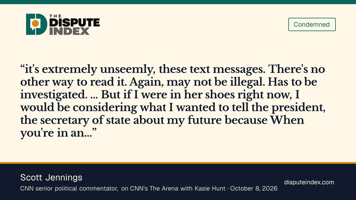 Quote card: Scott Jennings, Scott Jennings calls Guilfoyle's reported texts extremely unseemly