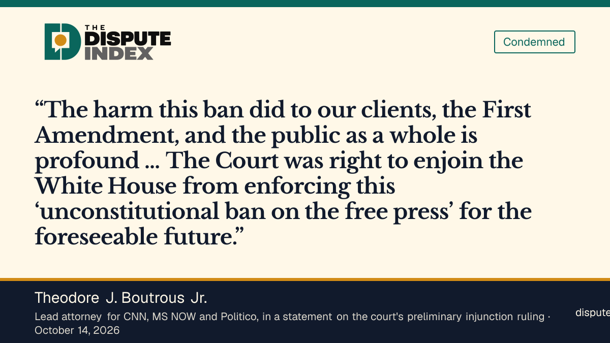 Quote card: Theodore J. Boutrous Jr., Boutrous says the court was right to block the White House press ban