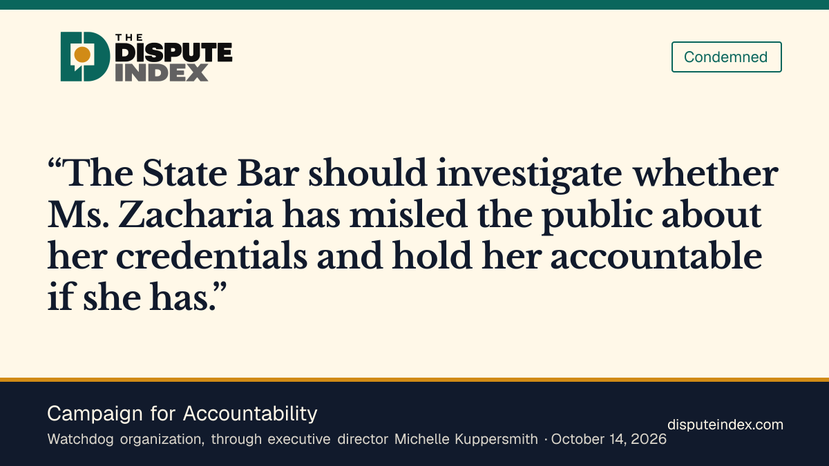 Quote card: Campaign for Accountability, Campaign for Accountability seeks investigation