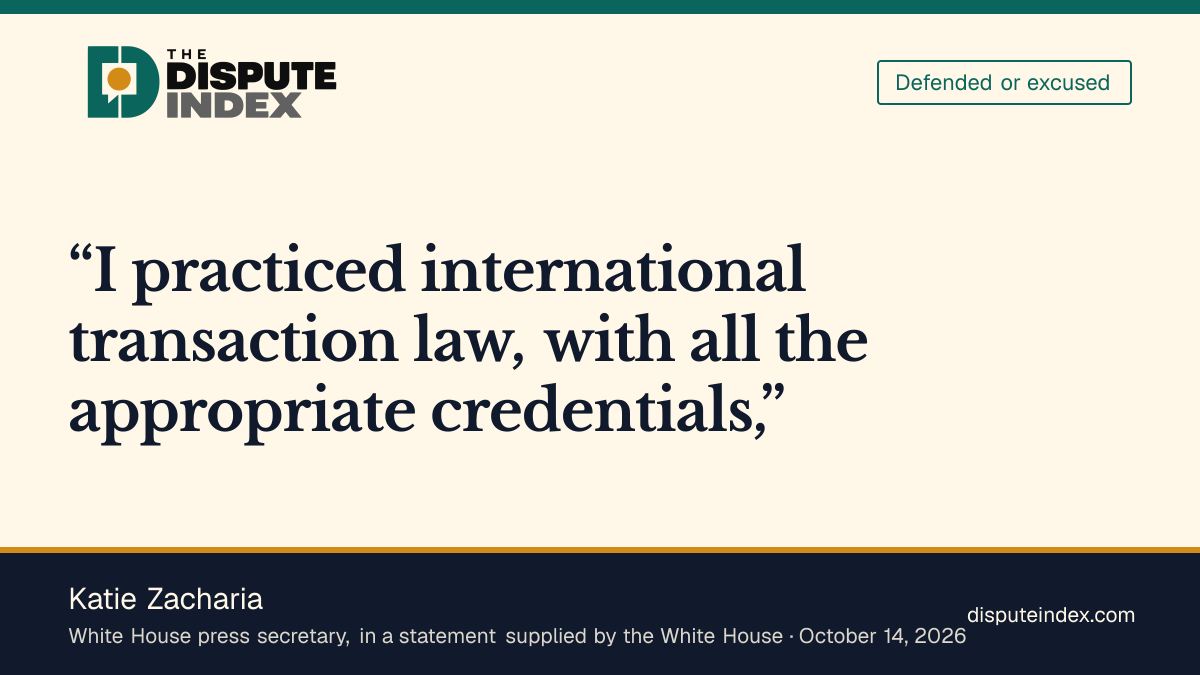 Quote card: Katie Zacharia, Zacharia defends her credentials