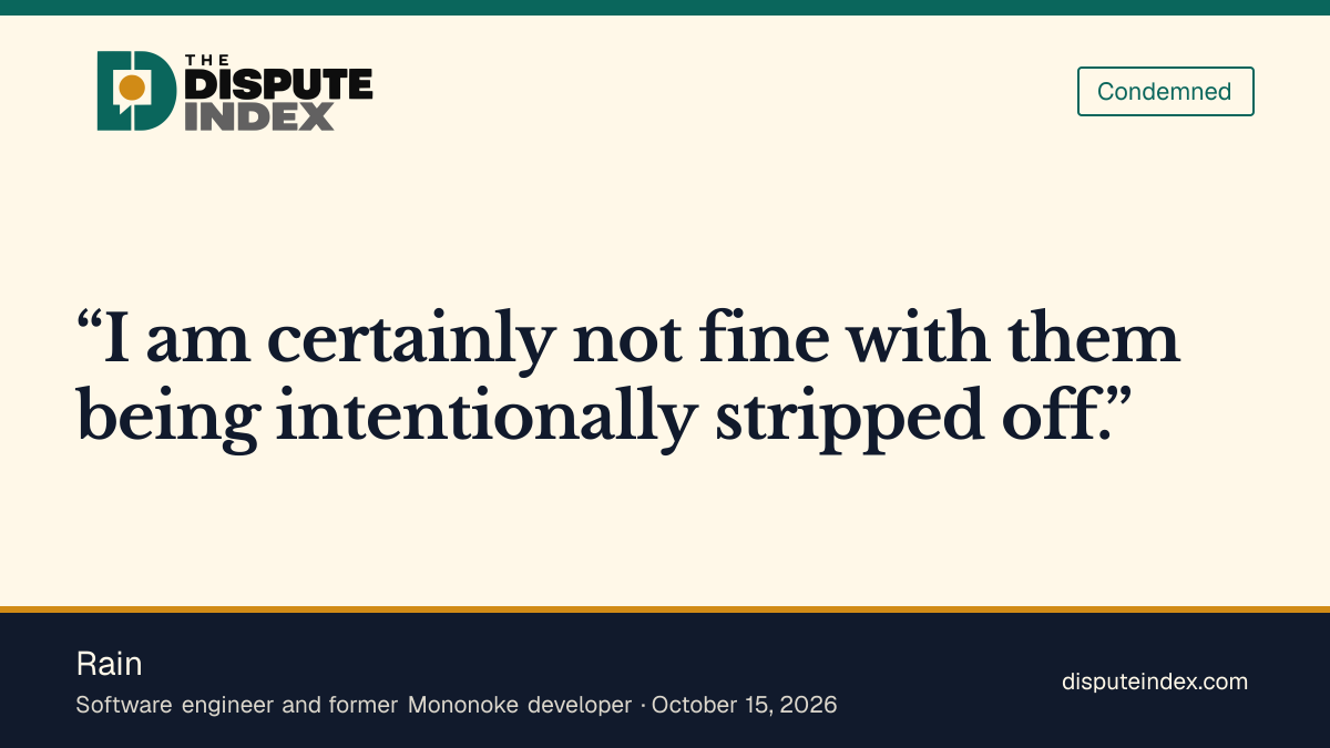 Quote card: Rain, Rain objects to missing design credit