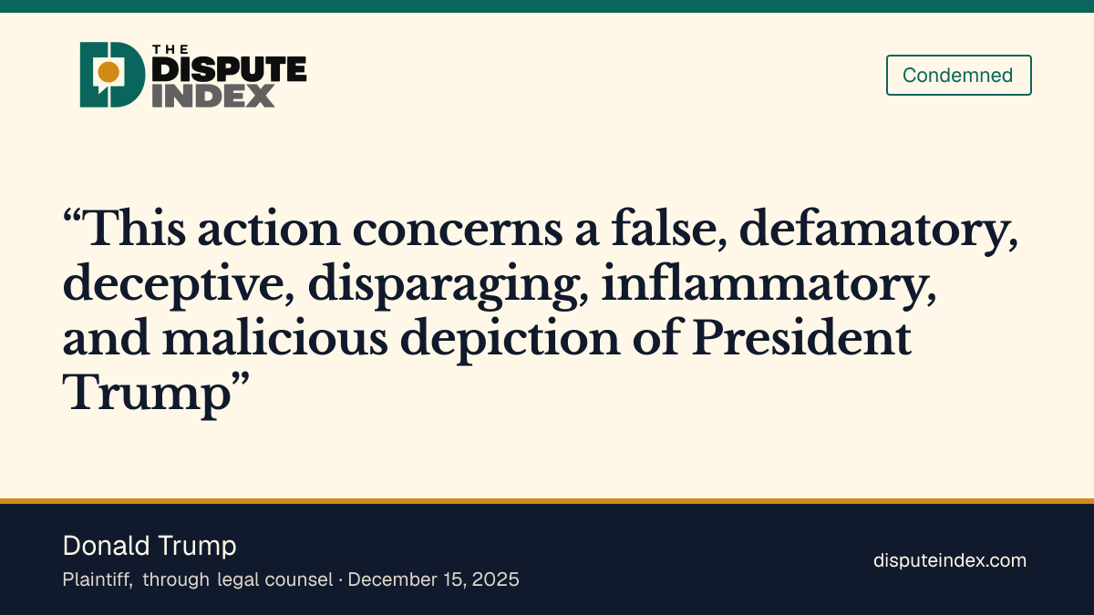 Quote card: Donald Trump, Trump alleges a defamatory edit