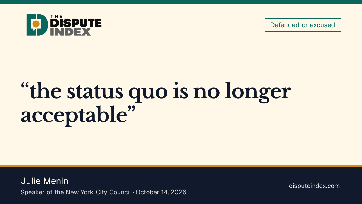 Quote card: Julie Menin, Menin defends NYC horse-carriage phaseout and worker transition
