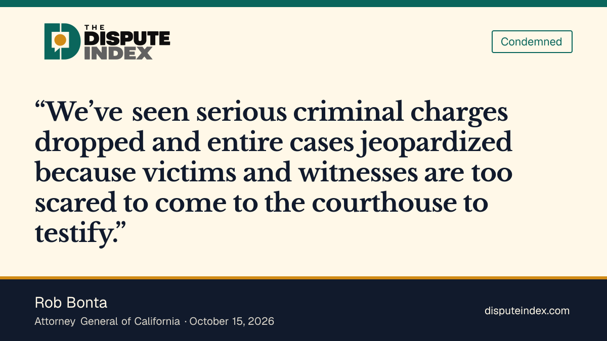 Quote card: Rob Bonta, Bonta says courthouse arrests jeopardize prosecutions