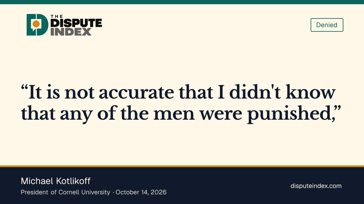 Quote card: Michael Kotlikoff, Kotlikoff distinguishes sanctions knowledge from case details