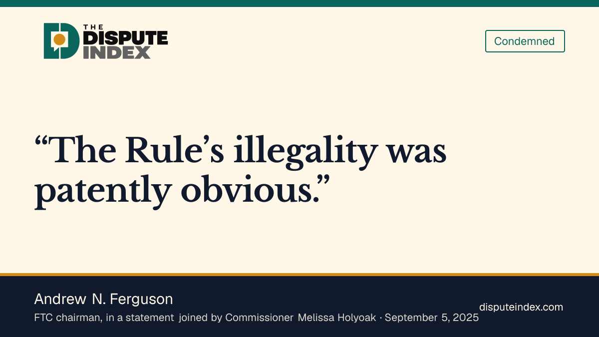 Quote card: Andrew N. Ferguson, Andrew Ferguson supports ending the noncompete rule appeals