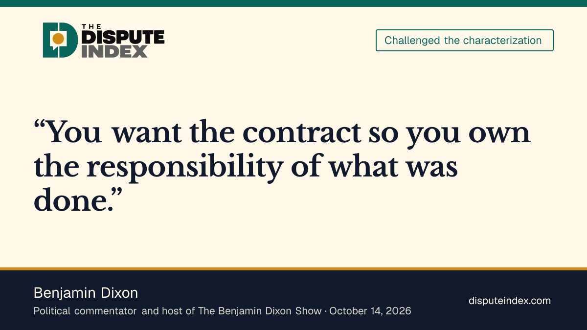 Quote card: Benjamin Dixon, Dixon says SpaceX remains responsible for Starshield restrictions