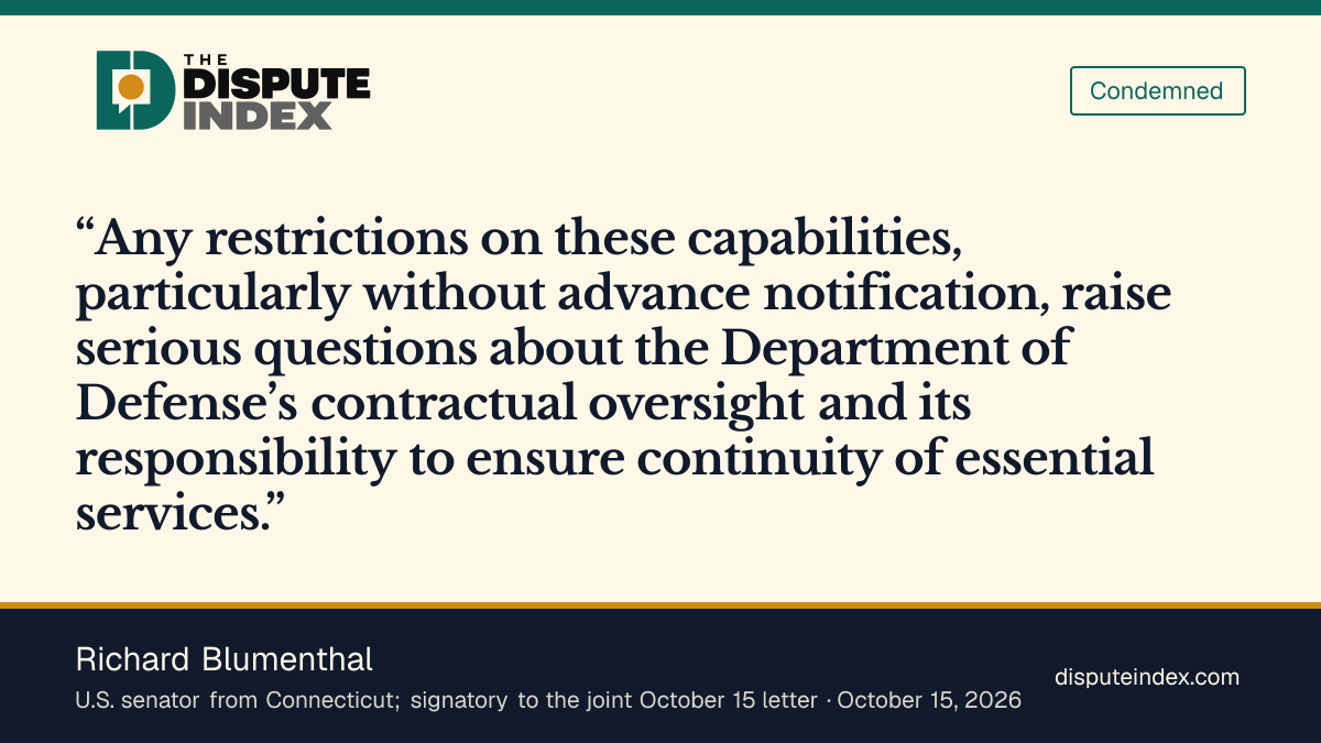 Quote card: Richard Blumenthal, Richard Blumenthal seeks investigation of Ukraine's Starshield disruptions