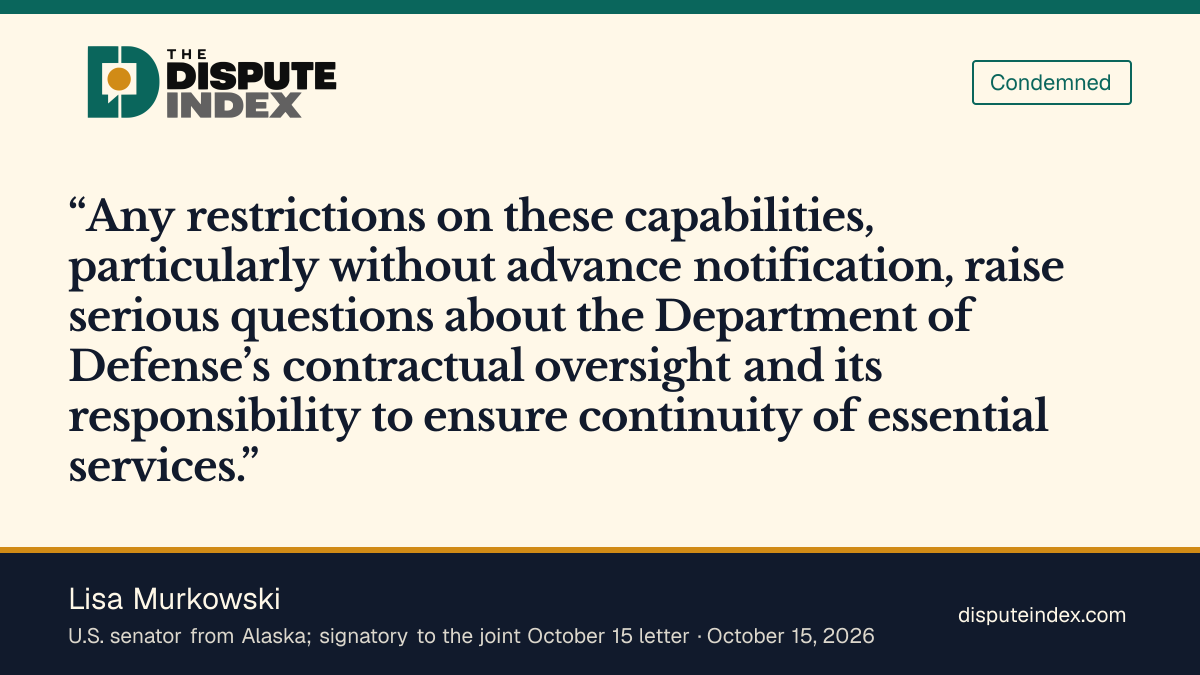 Quote card: Lisa Murkowski, Lisa Murkowski seeks investigation of Ukraine's Starshield disruptions