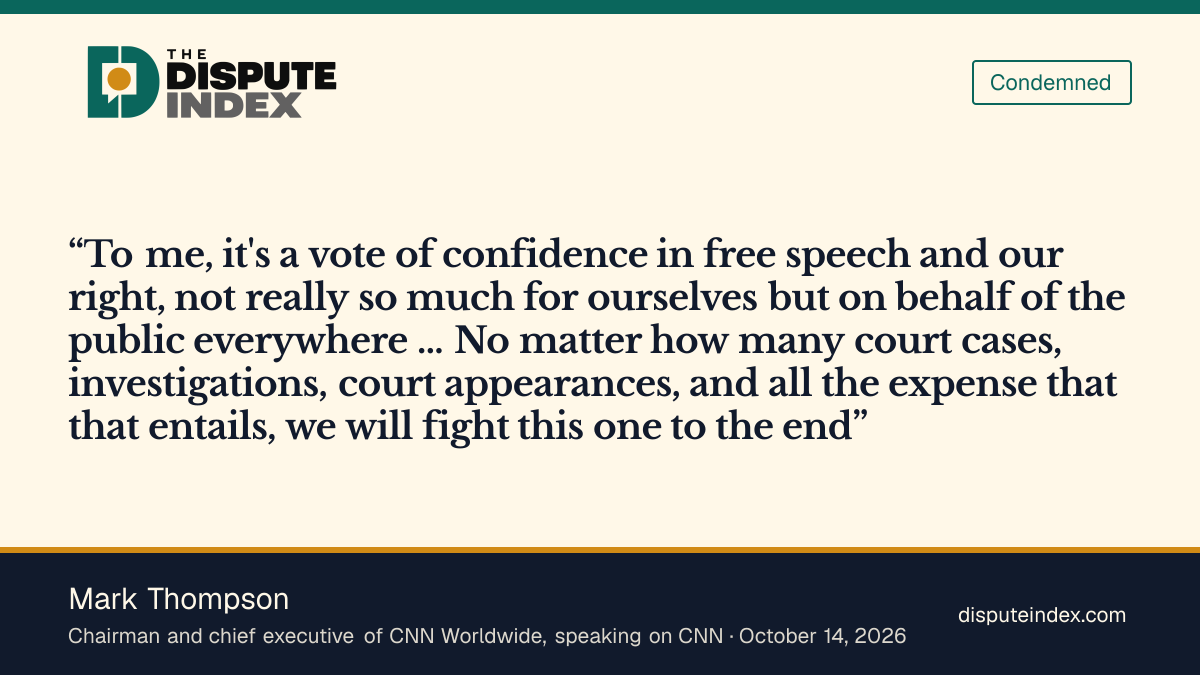 Quote card: Mark Thompson, CNN chief Mark Thompson says the network will fight the ban "to the end"