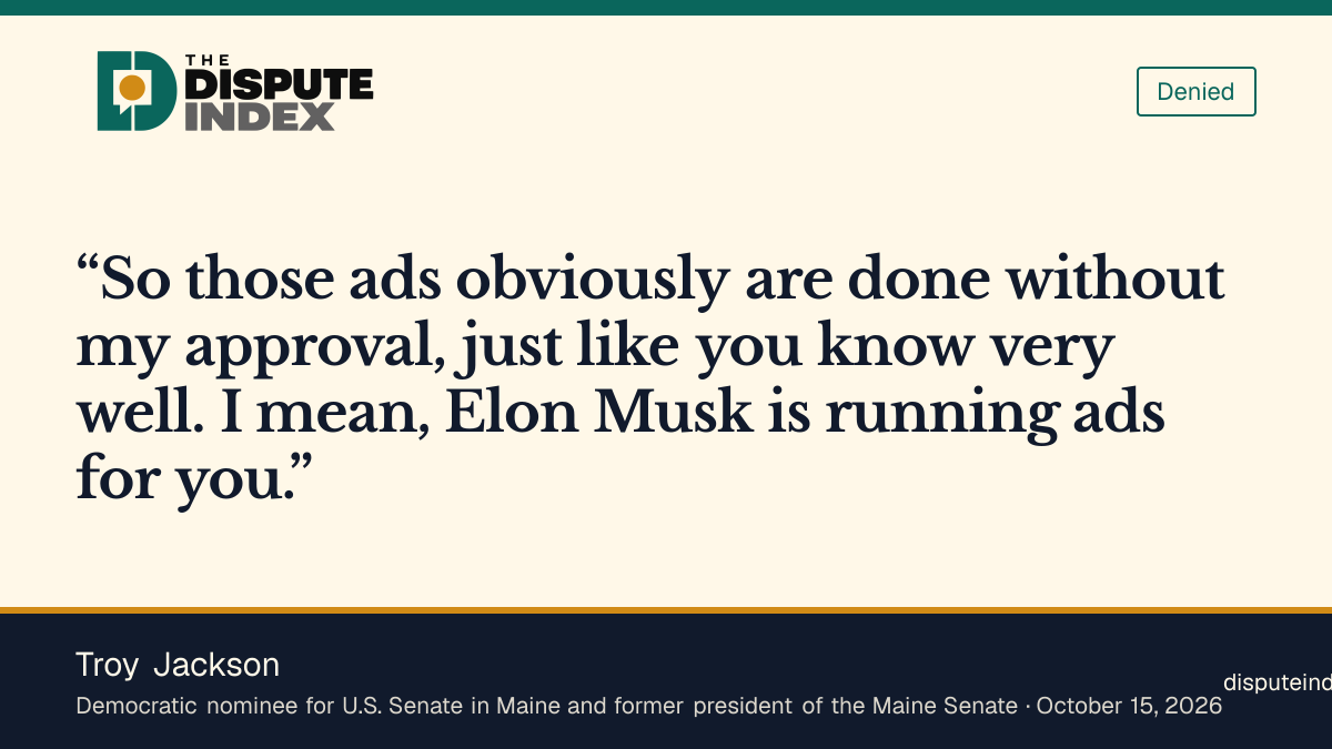 Quote card: Troy Jackson, Jackson says the ads Collins cites were made without his approval
