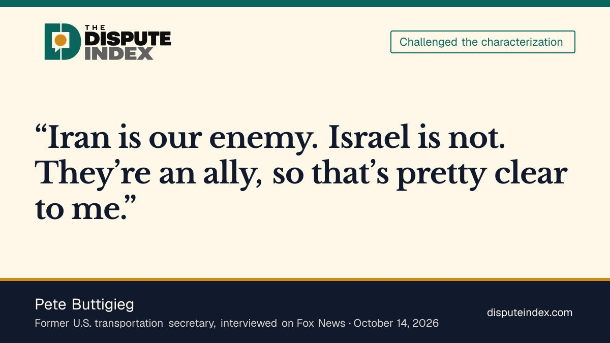 Quote card: Pete Buttigieg, Buttigieg distinguishes an enemy from an ally but still backs El-Sayed