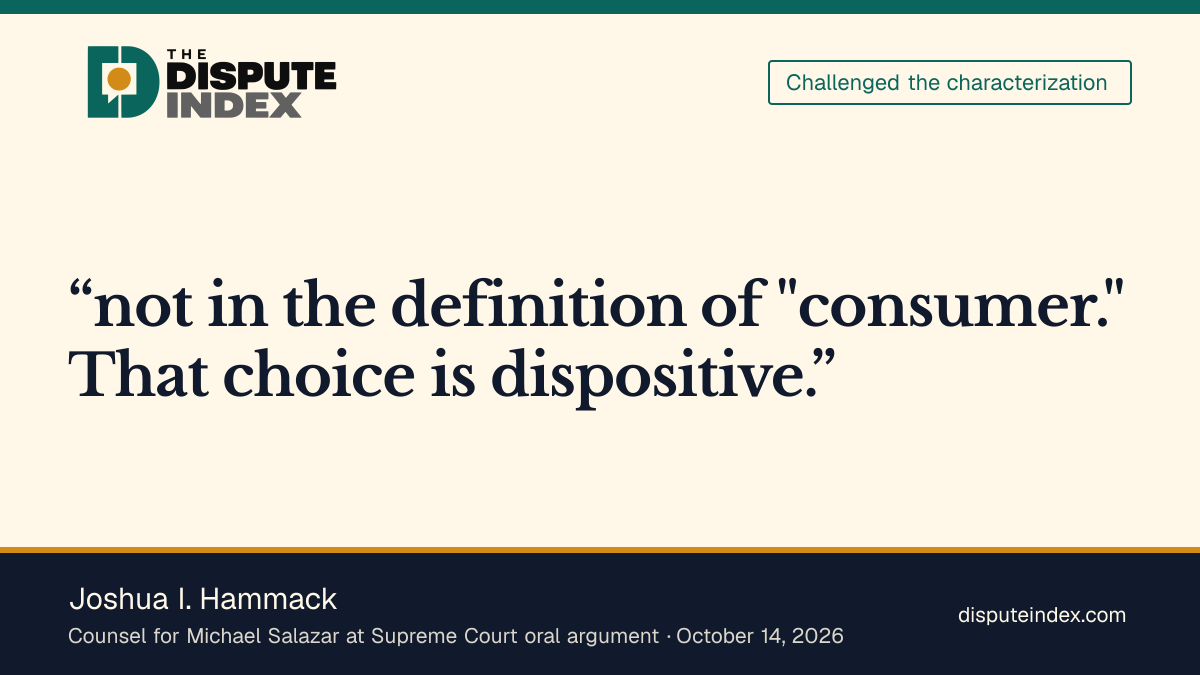 Quote card: Joshua I. Hammack, Hammack argues the VPPA consumer definition is not limited to video subscriptions