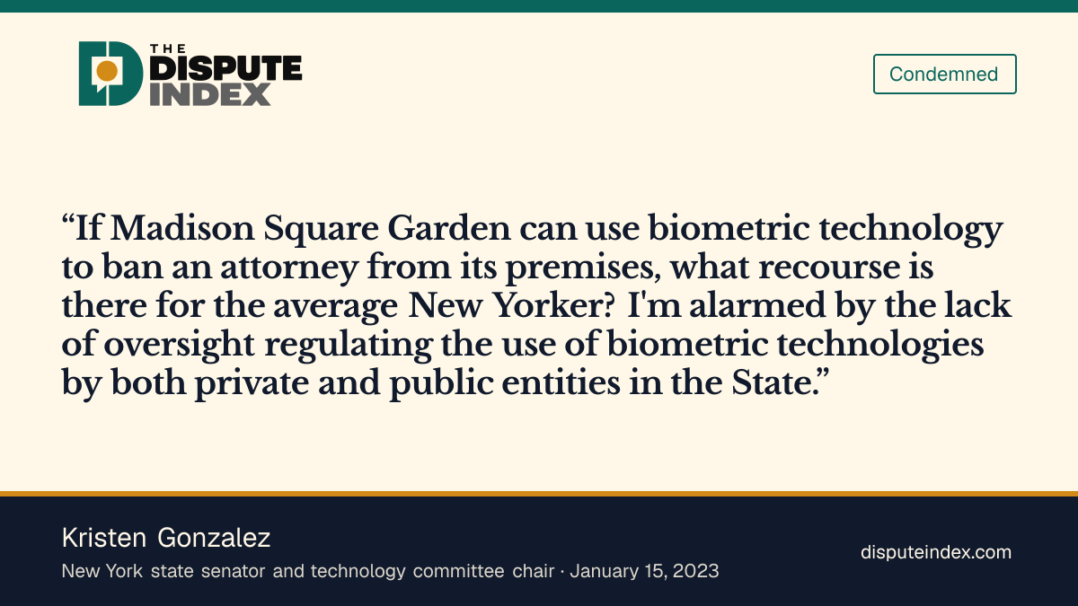 Quote card: Kristen Gonzalez, Gonzalez calls for oversight after MSG's exclusions