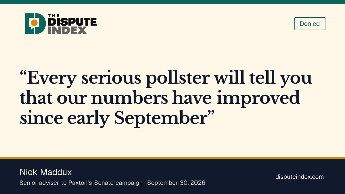 Quote card: Nick Maddux, Paxton adviser says the campaign's numbers have improved since early September