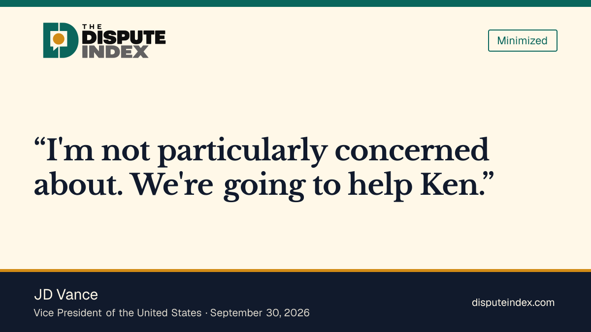 Quote card: JD Vance, Vance says he is not particularly concerned about Paxton's remarks