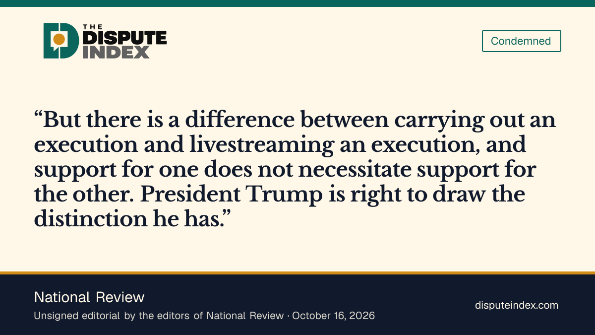 Quote card: National Review, National Review's editors back Trump's decision to stop the livestream