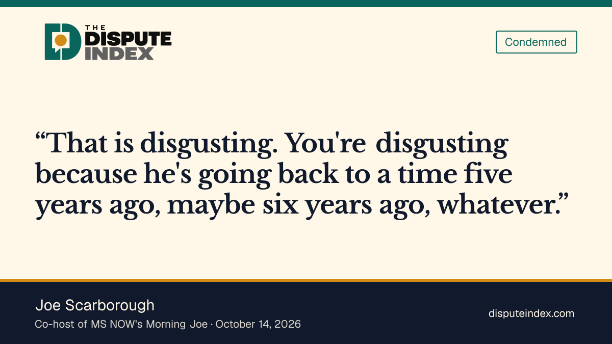 Quote card: Joe Scarborough, Joe Scarborough calls Vance's search-history remark disgusting
