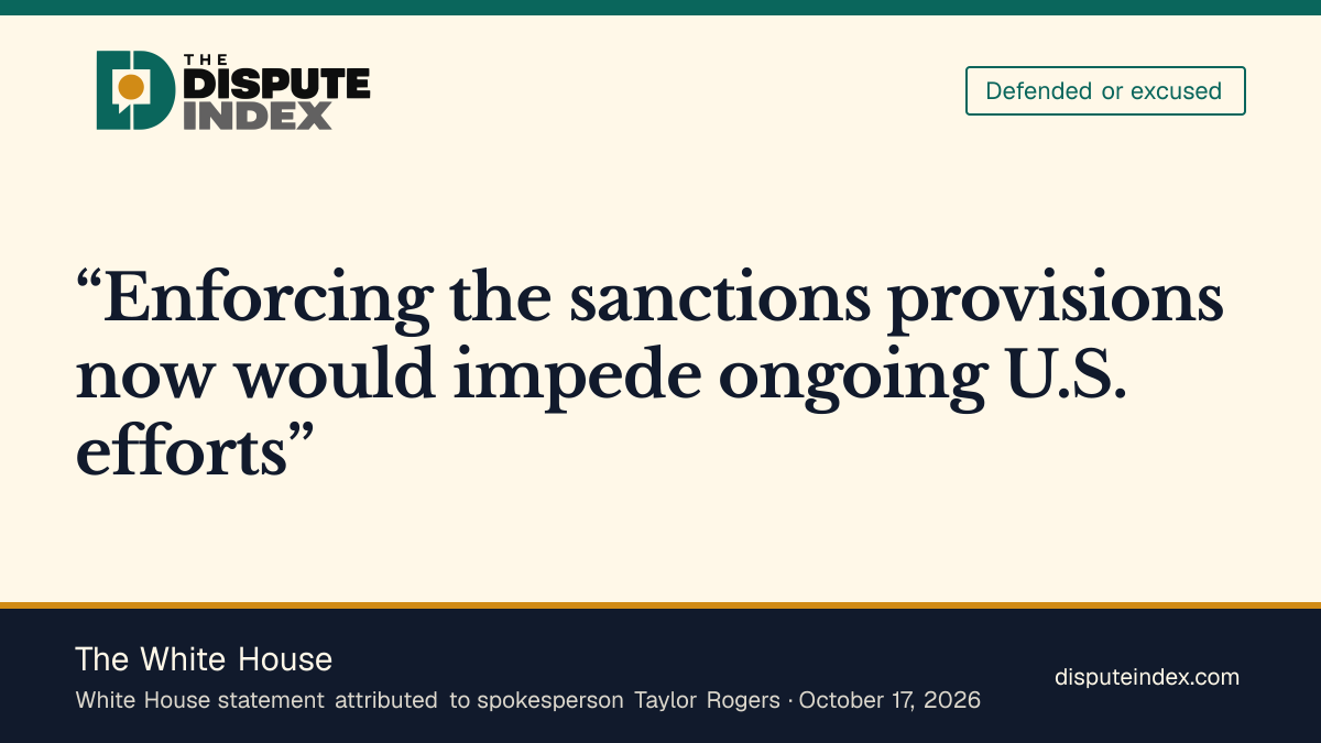 Quote card: The White House, White House defends the Graham Act waiver