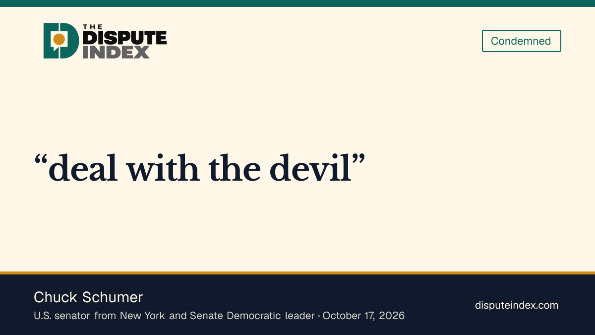 Quote card: Chuck Schumer, Schumer criticizes Trump's Graham Act waiver