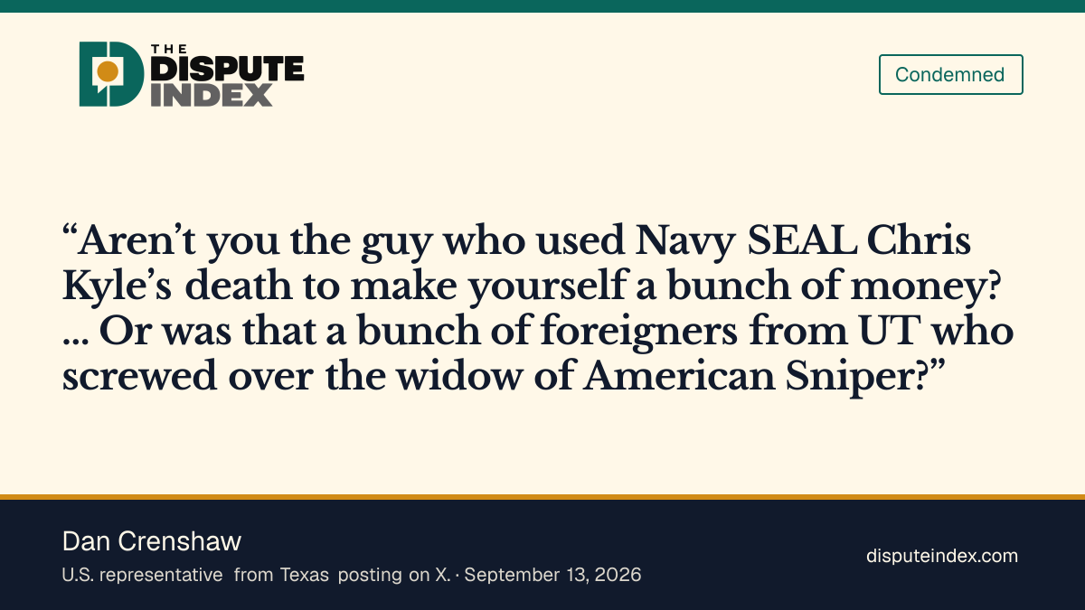 Quote card: Dan Crenshaw, Crenshaw criticizes French’s framing of the UT fan image