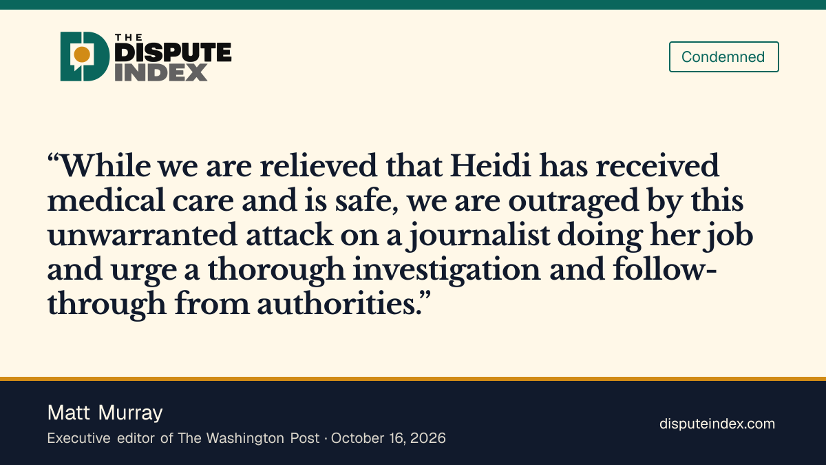 Quote card: Matt Murray, Washington Post executive editor Matt Murray calls the attack on Levine unwarranted and urges an investigation