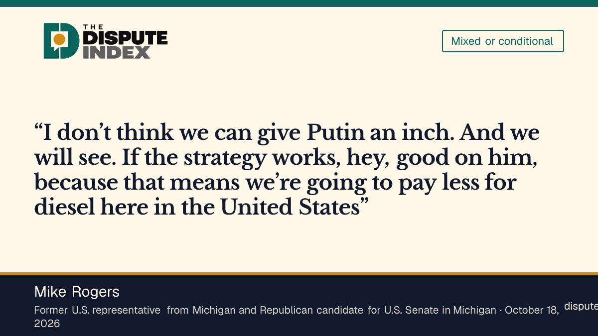 Quote card: Mike Rogers, Mike Rogers says he would have voted for the sanctions bill