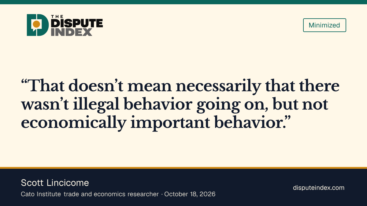 Quote card: Scott Lincicome, Lincicome questions the economic importance of alleged egg-price coordination