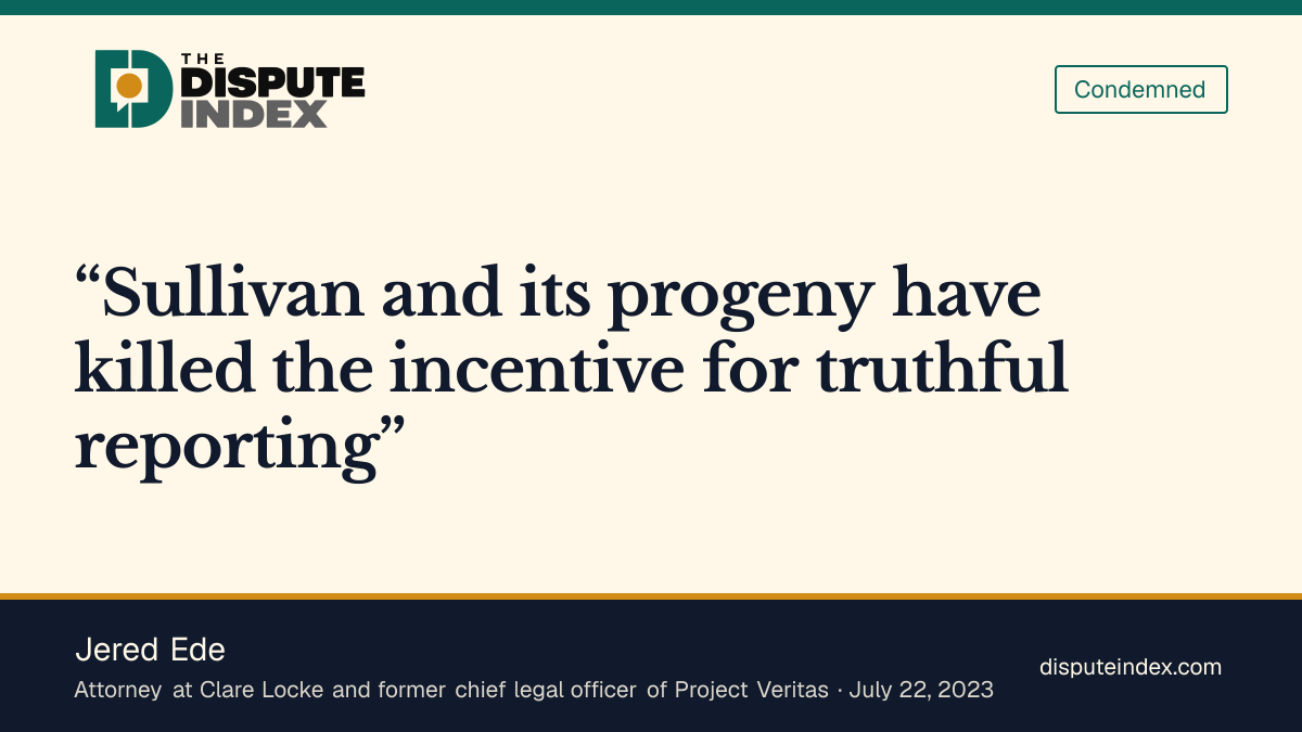 Quote card: Jered Ede, Ede says Sullivan has killed the incentive for truthful reporting