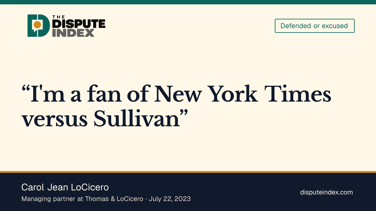 Quote card: Carol Jean LoCicero, LoCicero says she is a fan of Sullivan