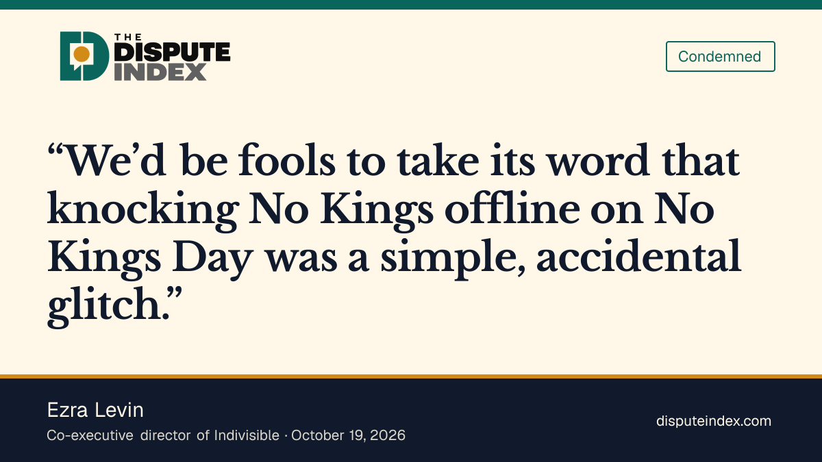 Quote card: Ezra Levin, Levin rejects taking Meta's error explanation on trust