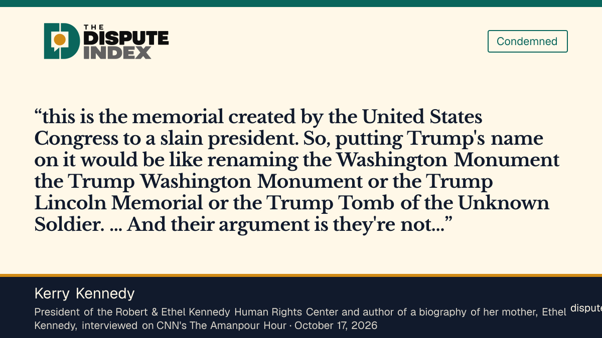 Quote card: Kerry Kennedy, Kerry Kennedy says Congress already funded the Kennedy Center's restoration and tells Trump "That's not your job"