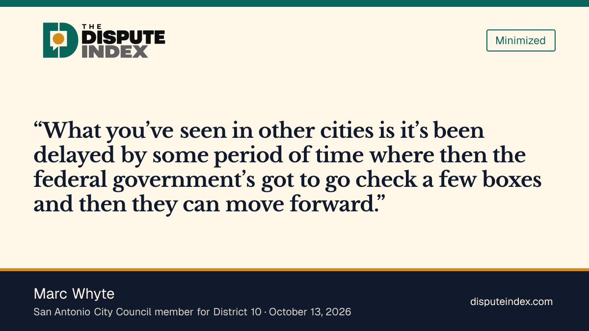 Quote card: Marc Whyte, Council member Marc Whyte says similar suits have only delayed federal projects and calls this one political theater