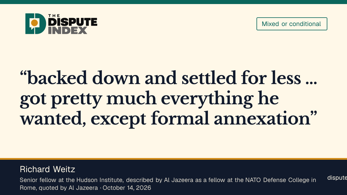 Quote card: Richard Weitz, Richard Weitz says Trump settled for less on Greenland but got nearly everything except annexation