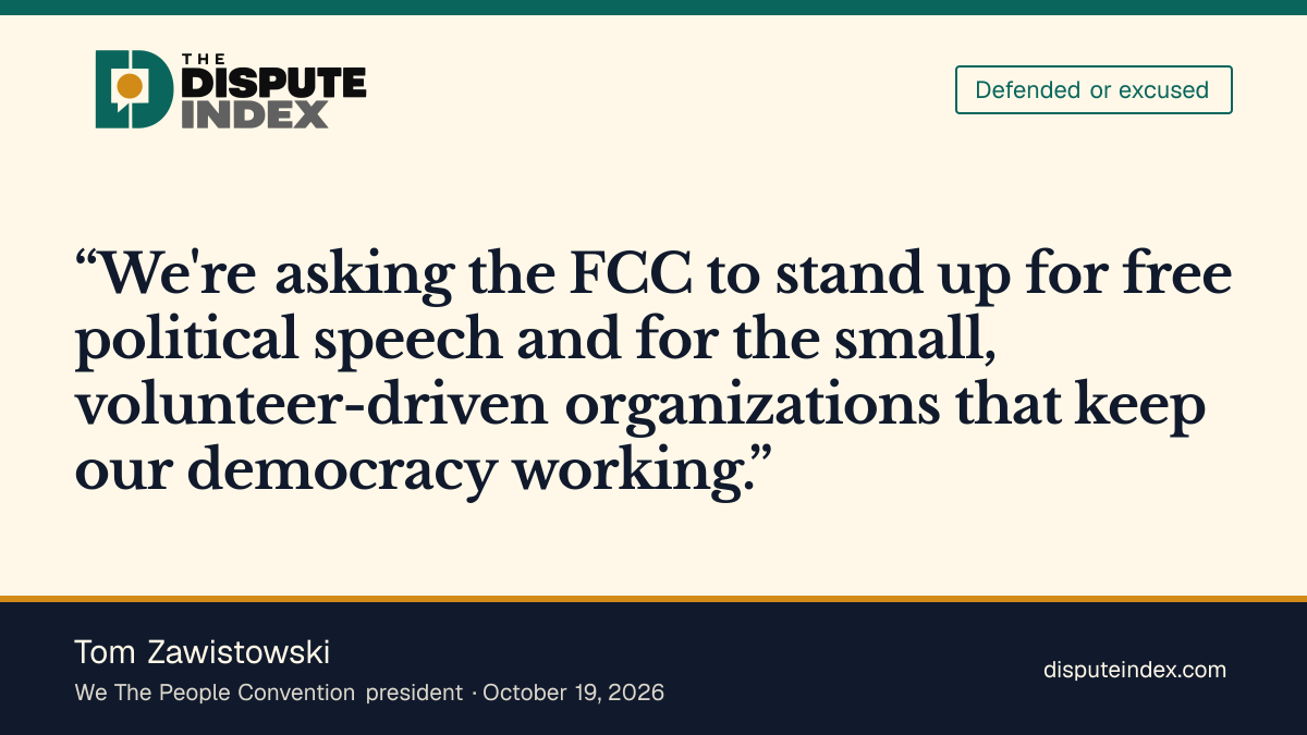 Quote card: Tom Zawistowski, Tom Zawistowski backs the political-call waiver as protection for grassroots speech