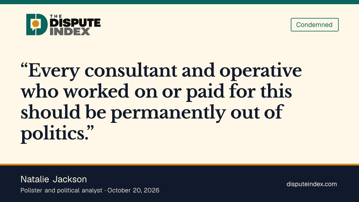 Quote card: Natalie Jackson, Natalie Jackson says the Acton ad's creators should leave politics