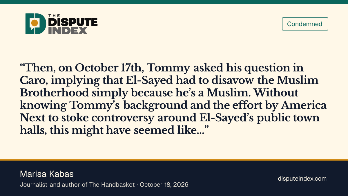 Quote card: Marisa Kabas, Marisa Kabas criticizes the premise of the Muslim Brotherhood question