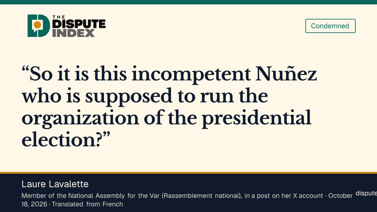Quote card: Laure Lavalette, Lavalette calls Nuñez incompetent