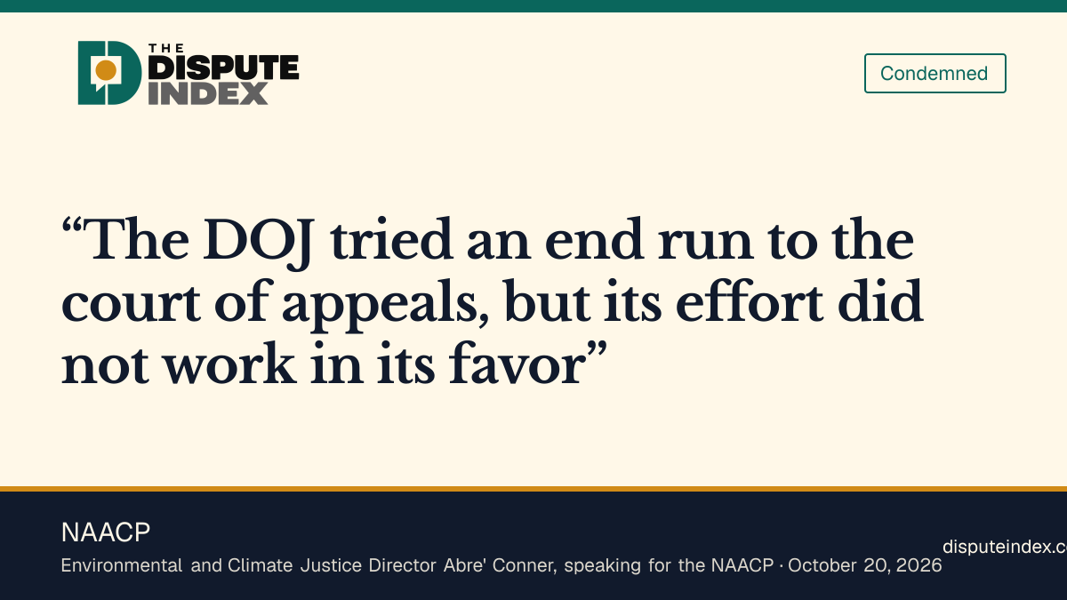 Quote card: NAACP, The NAACP criticizes DOJ's appeals-court bid to pause the xAI case