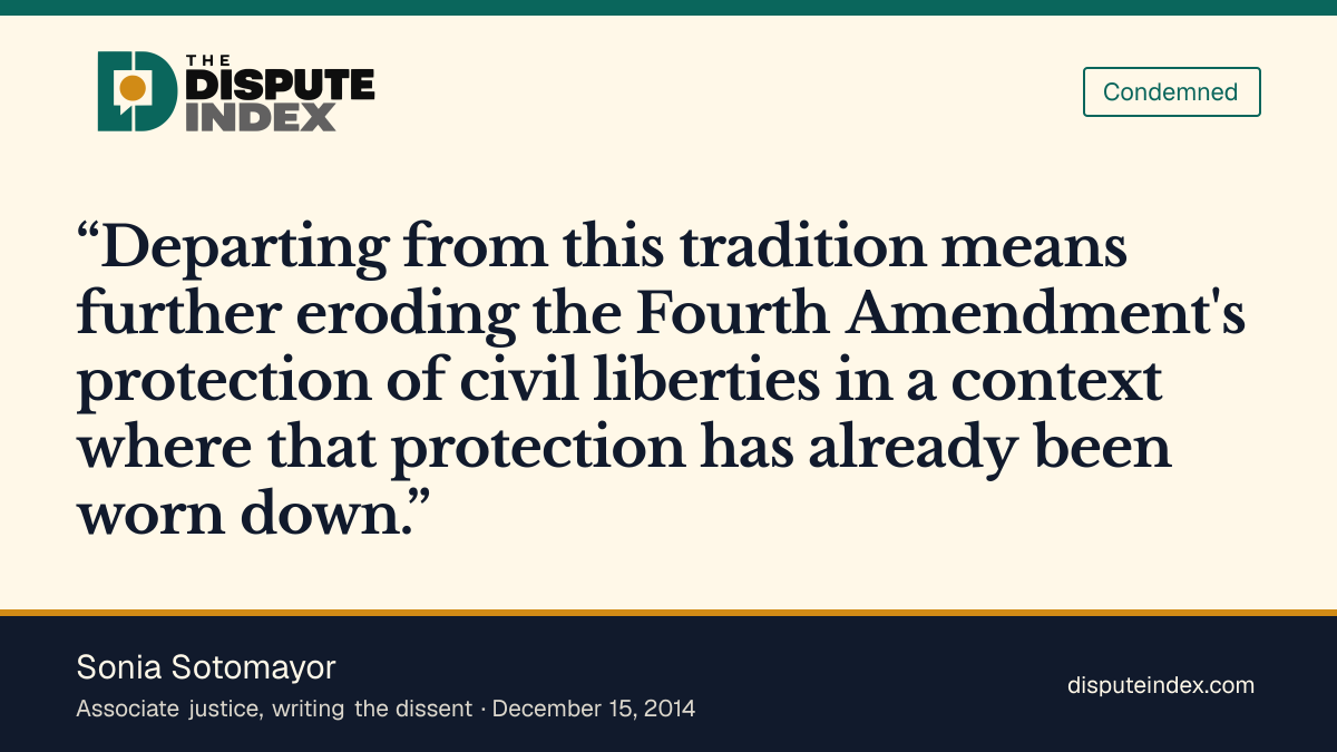 Quote card: Sonia Sotomayor, Sotomayor opposes traffic stops based on mistakes of law
