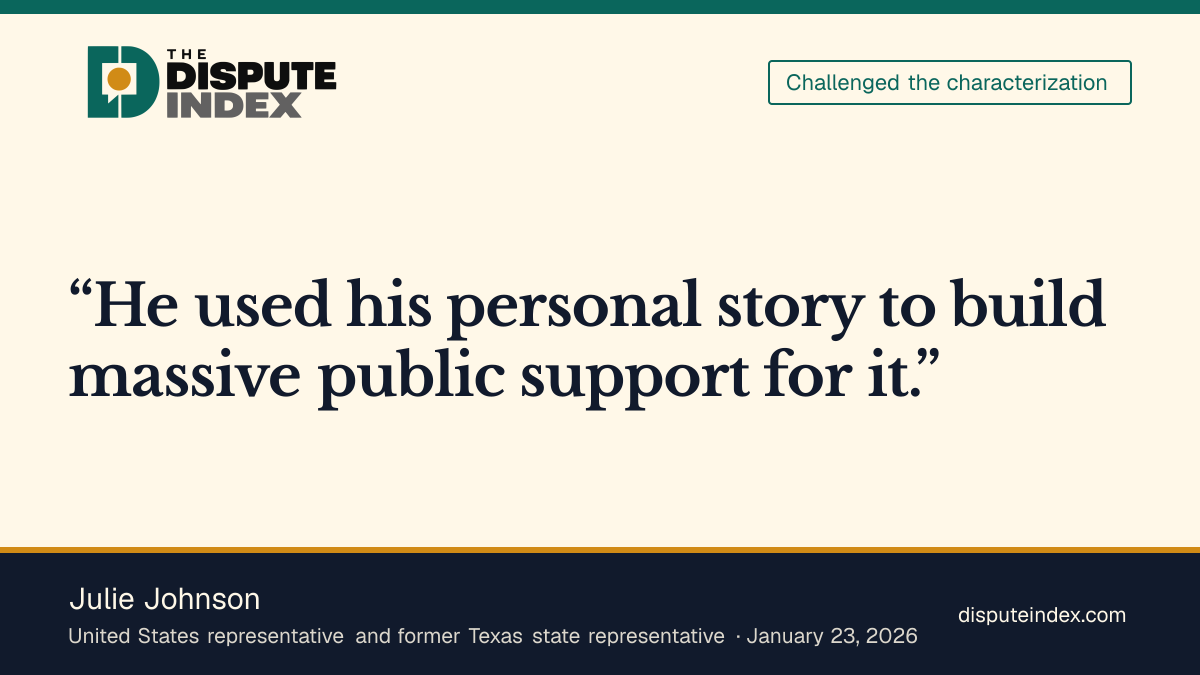 Quote card: Julie Johnson, Julie Johnson challenges Kolkhorst’s account of insulin-cap credit