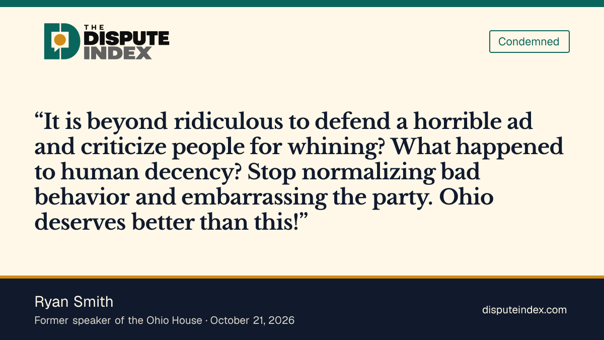 Quote card: Ryan Smith, Ryan Smith calls the ad featuring Acton's mother horrible and criticizes its defense