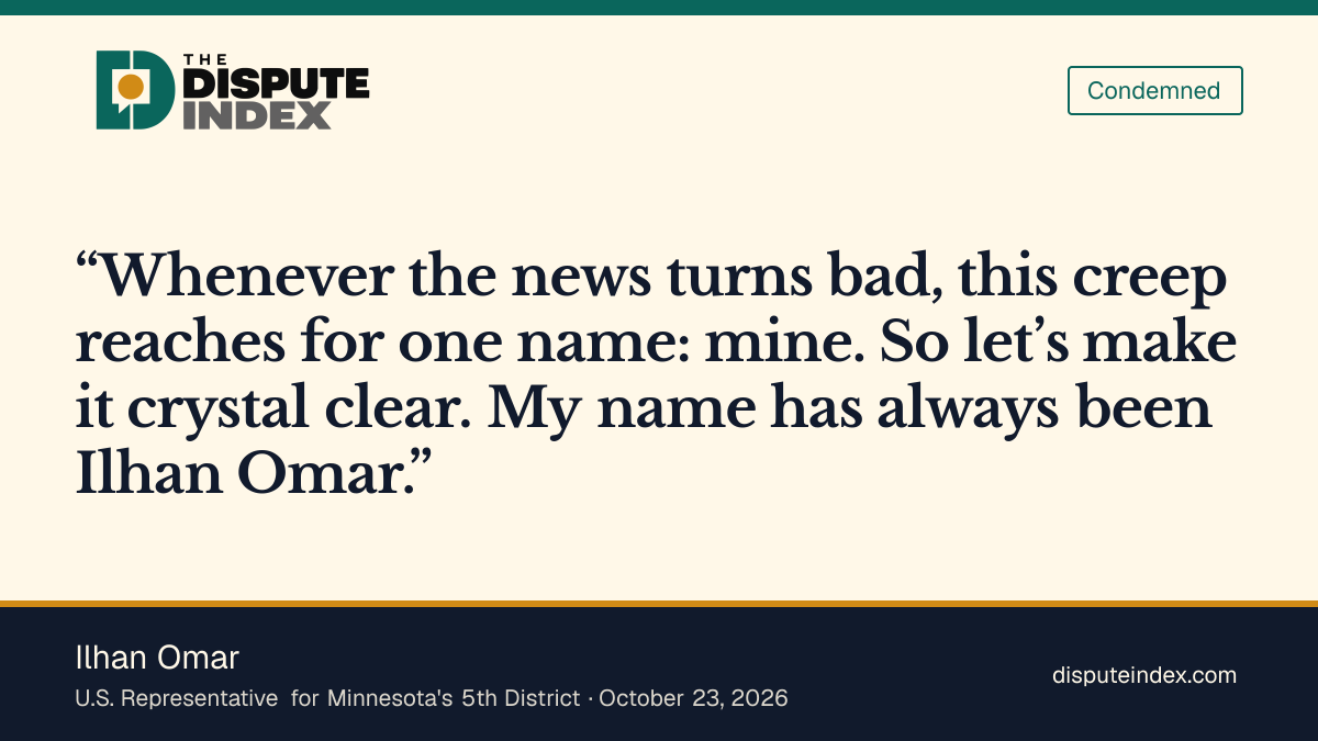 Quote card: Ilhan Omar, Omar says her name "has always been Ilhan Omar"