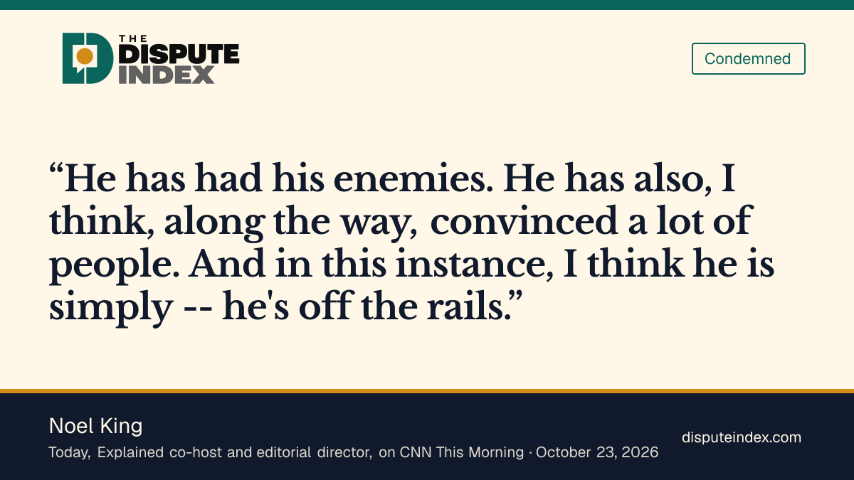 Quote card: Noel King, King says Ramaswamy has gone off the rails with the ad