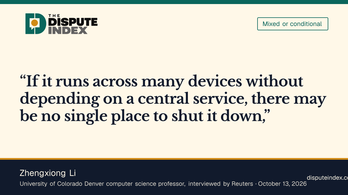 Quote card: Zhengxiong Li, Li warns that distributed AI malware could be harder to stop