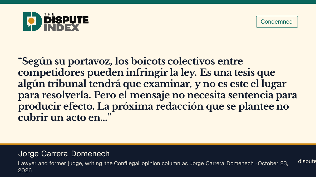 Quote card: Jorge Carrera Domenech, Carrera warns that the inquiry can deter press protests before any judgment