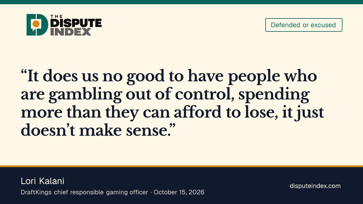 Quote card: Lori Kalani, Kalani defends DraftKings' approach to problem gambling