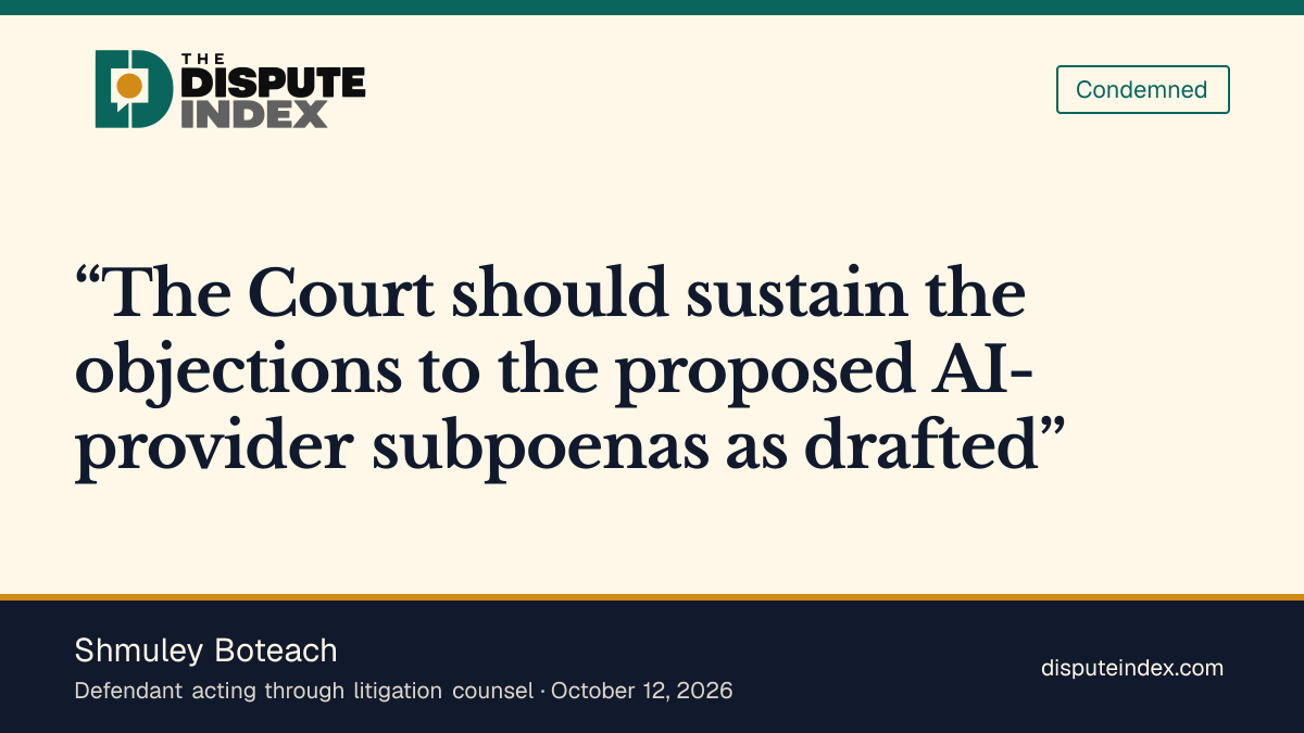 Quote card: Shmuley Boteach, Boteach asks court to reject AI-provider subpoenas as drafted
