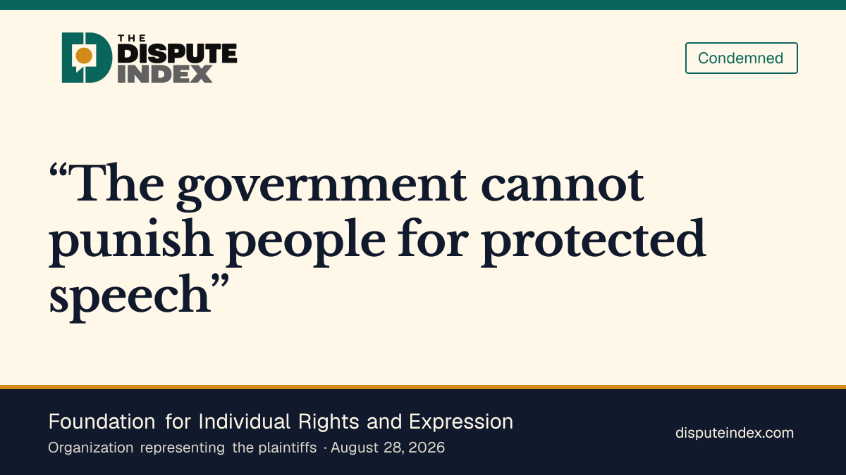 Quote card: Foundation for Individual Rights and Expression, FIRE says government cannot punish protected speech