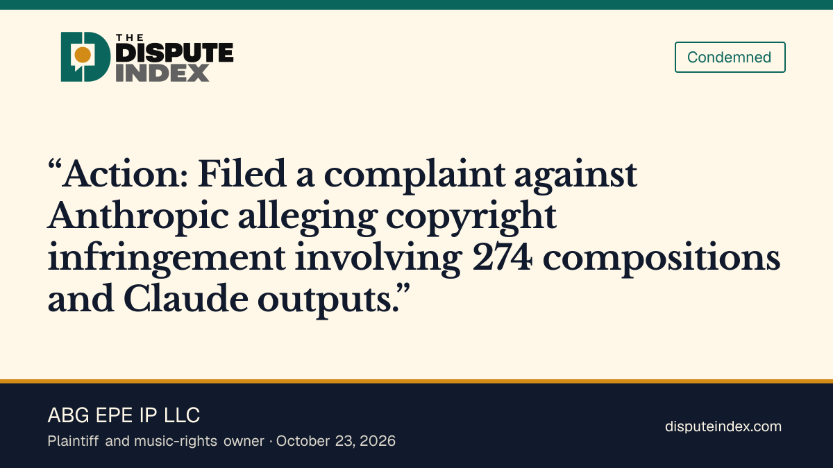Quote card: ABG EPE IP LLC, ABG EPE IP LLC sues over alleged copying of protected compositions